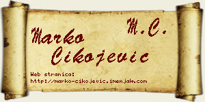 Marko Čikojević vizit kartica